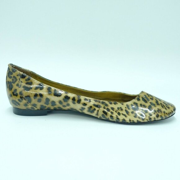 Boston Design Women 9 Vinyl Leopard Print Brown Flats Slippers - Picture 5 of 8